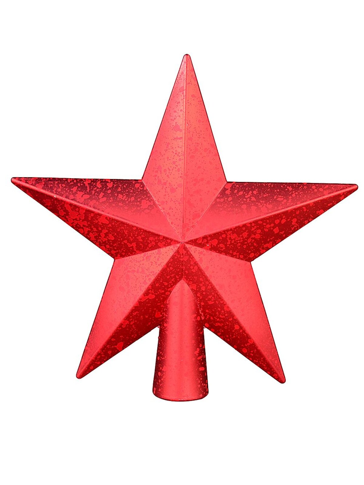 Red 3D Star With Splatter Pattern Christmas Tree Top Decoration - 20cm