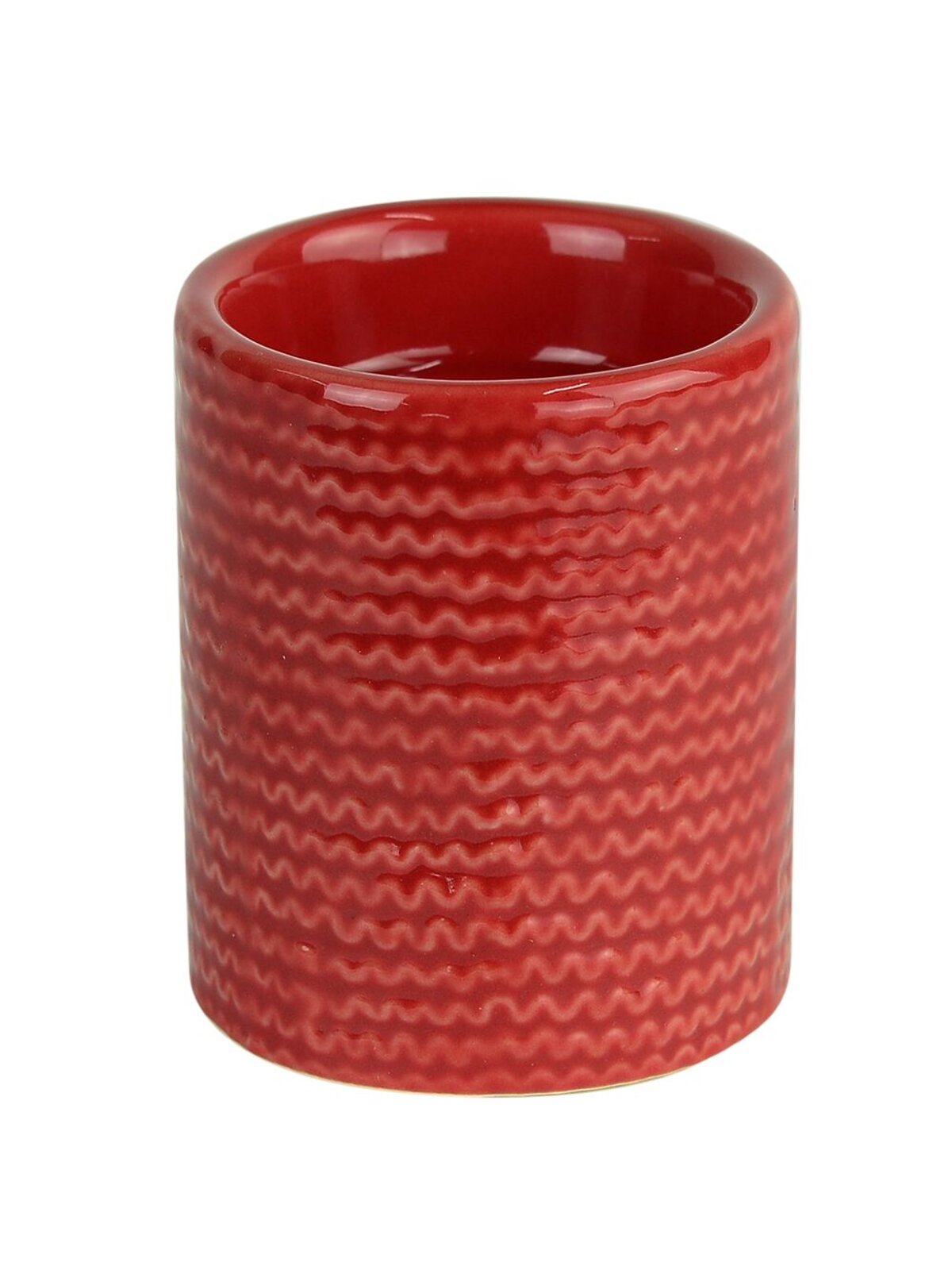 Red Ceramic Pillar Tea Light Holder - 70mm