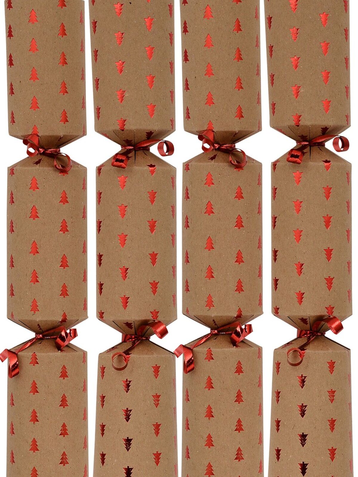 Red Christmas Tree Design On Kraft Paper Look Bon Bons - 50 x 30cm