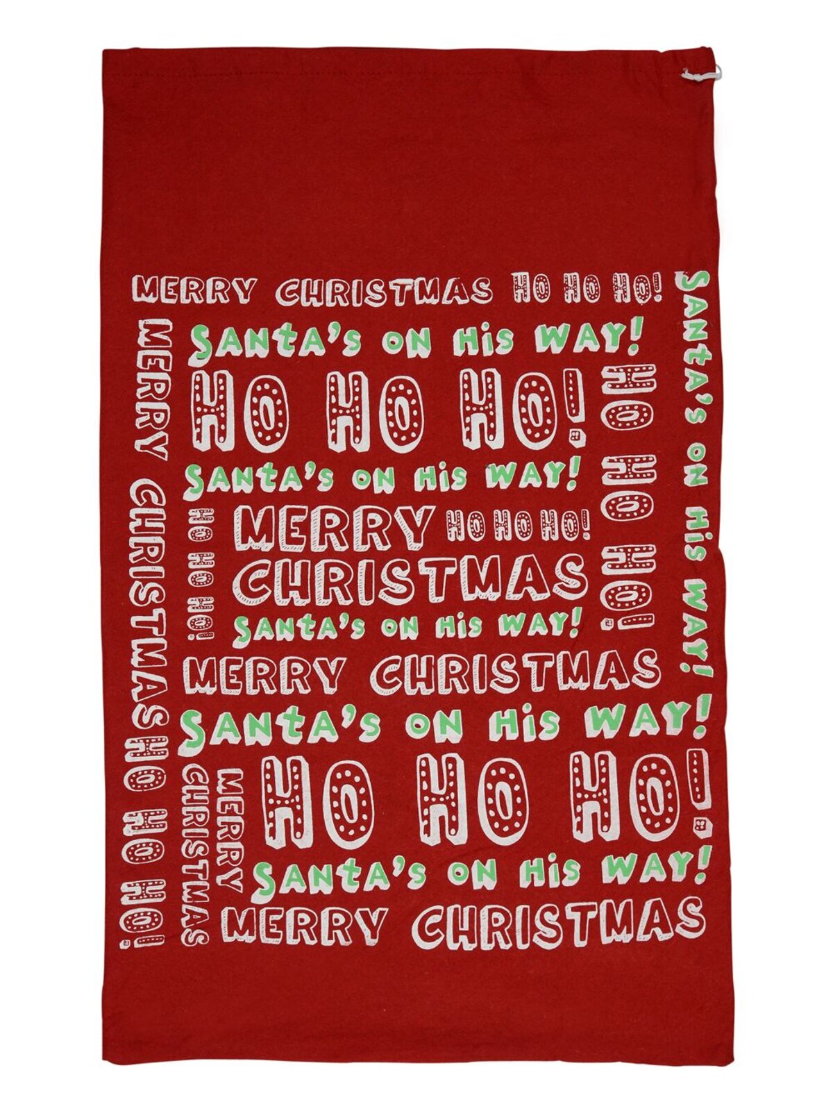 Red Felt Christmas Text Santa Sack - 80cm