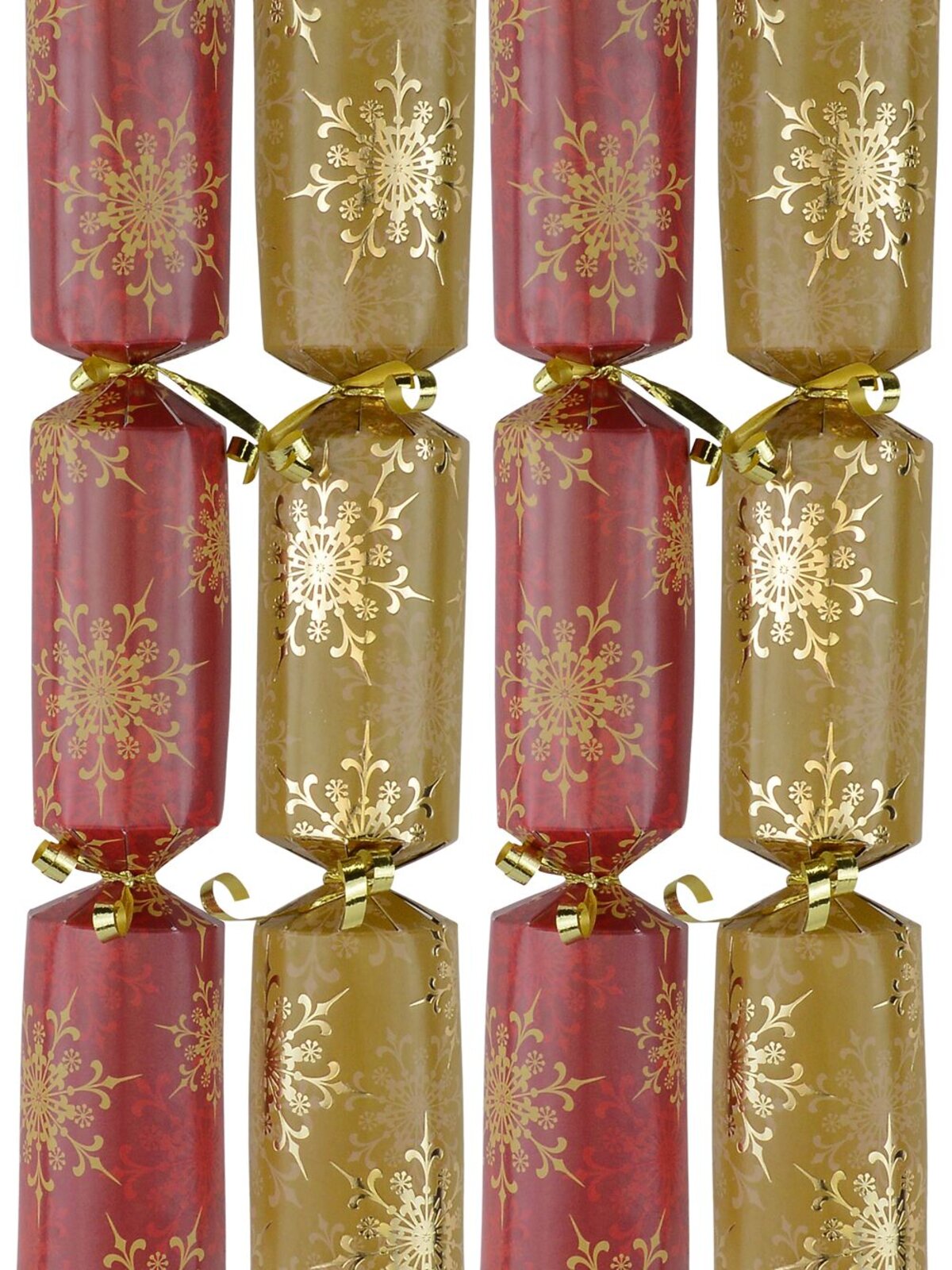Red & Gold With Snowflakes Pattern Christmas Cracker Bon Bons - 12 x 30cm