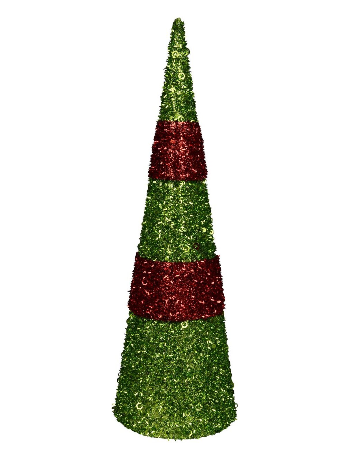 Red & Green PVC Tabletop Tree with Sequins & Glitter - 38cm