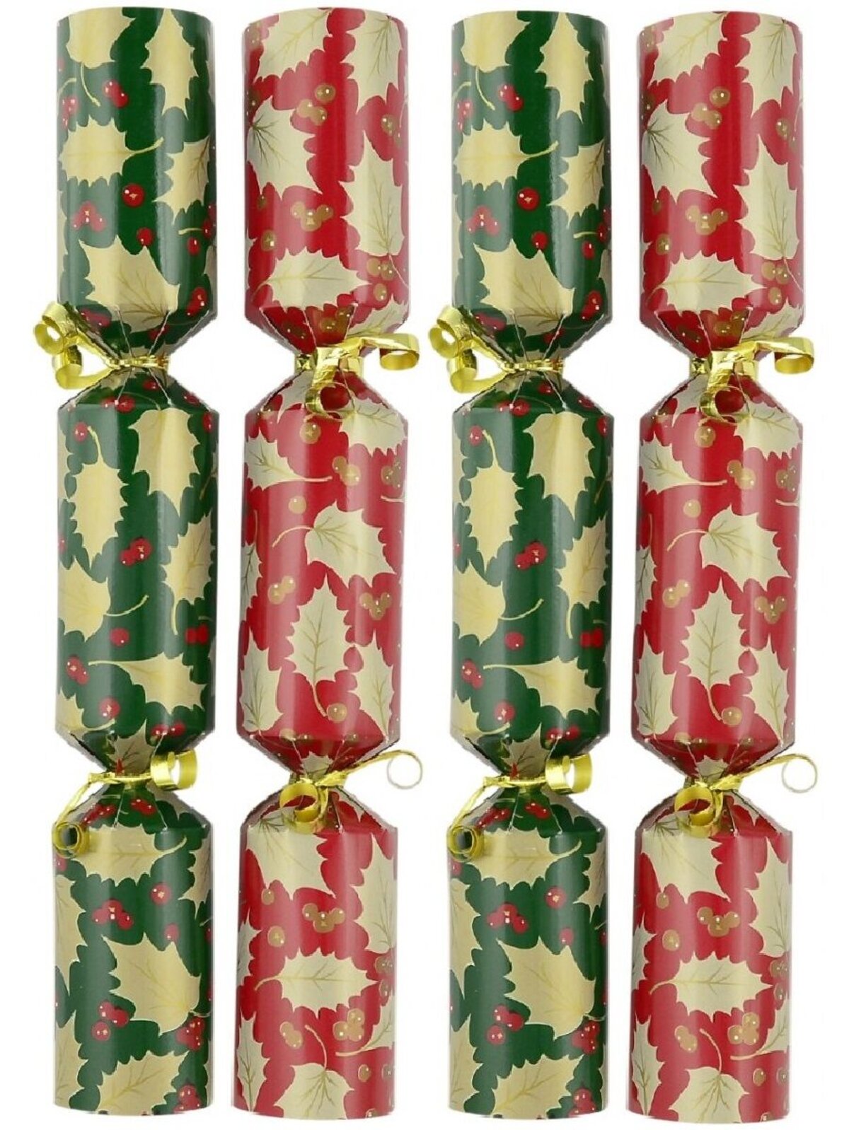 Red & Green With Gold Holly Leaf Design Christmas Bon Bons - 100 x 28cm