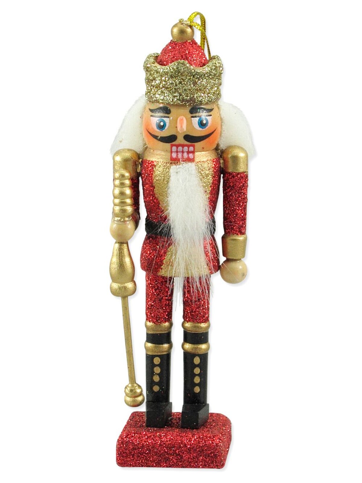 Red Traditional Nutcracker Hanging Ornament - 12cm