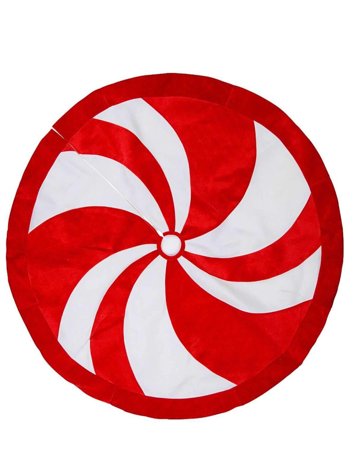Red & White Candy Swirl Pattern Christmas Tree Skirt - 1.2m