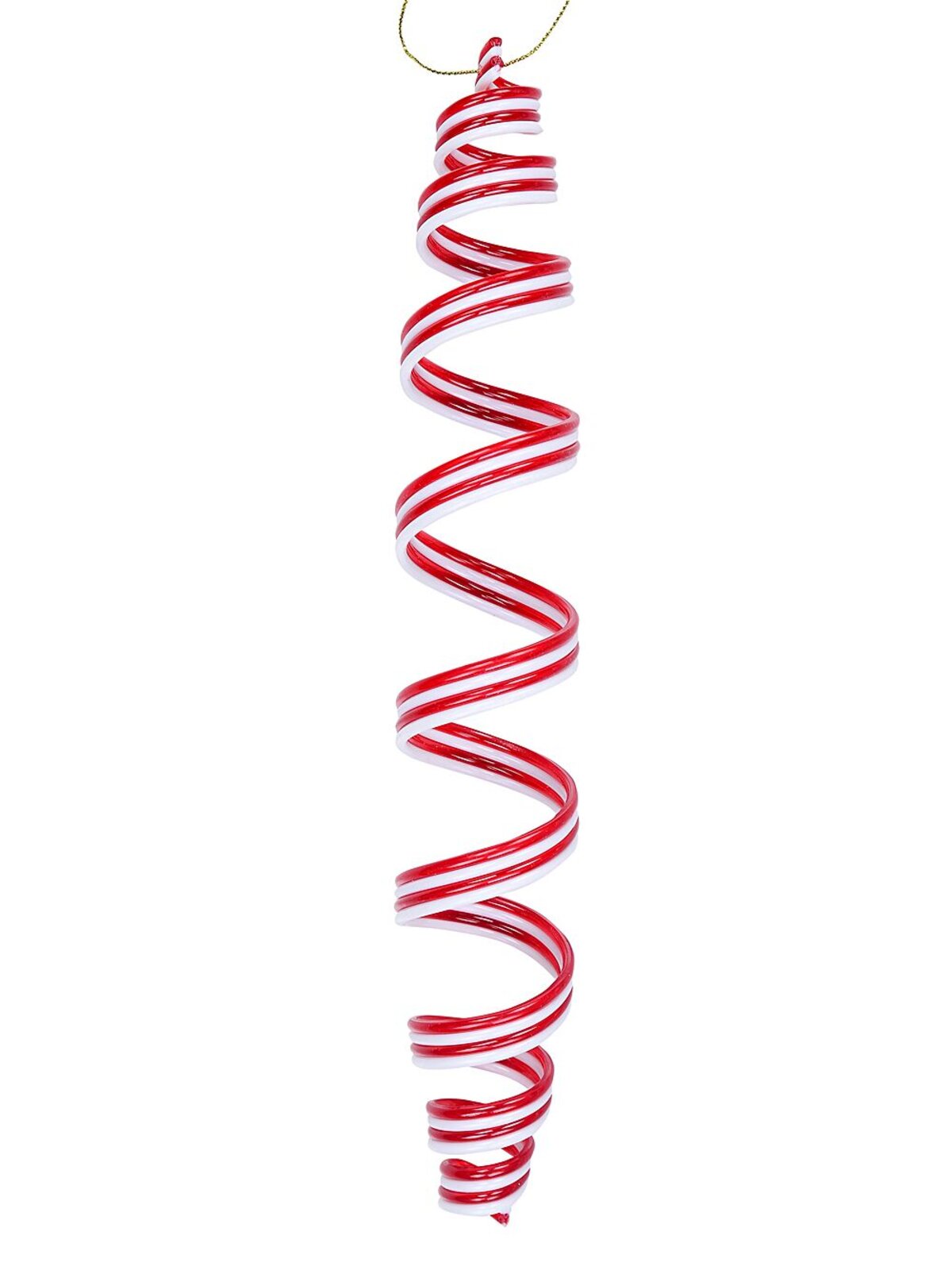 Red & White Spiral Ribbon Candy Whimsical Statement Ornament | 28cm