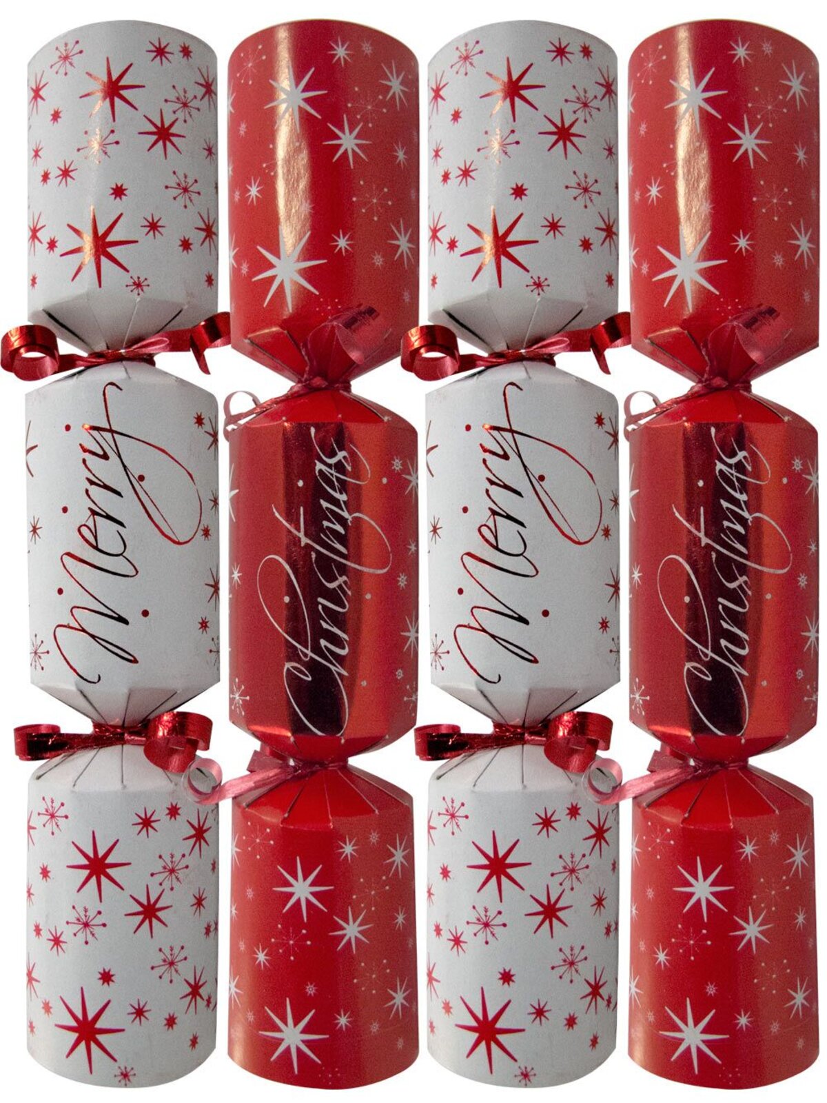 Red & White With Merry Christmas & Stars Bon Bons - 20 x 22cm