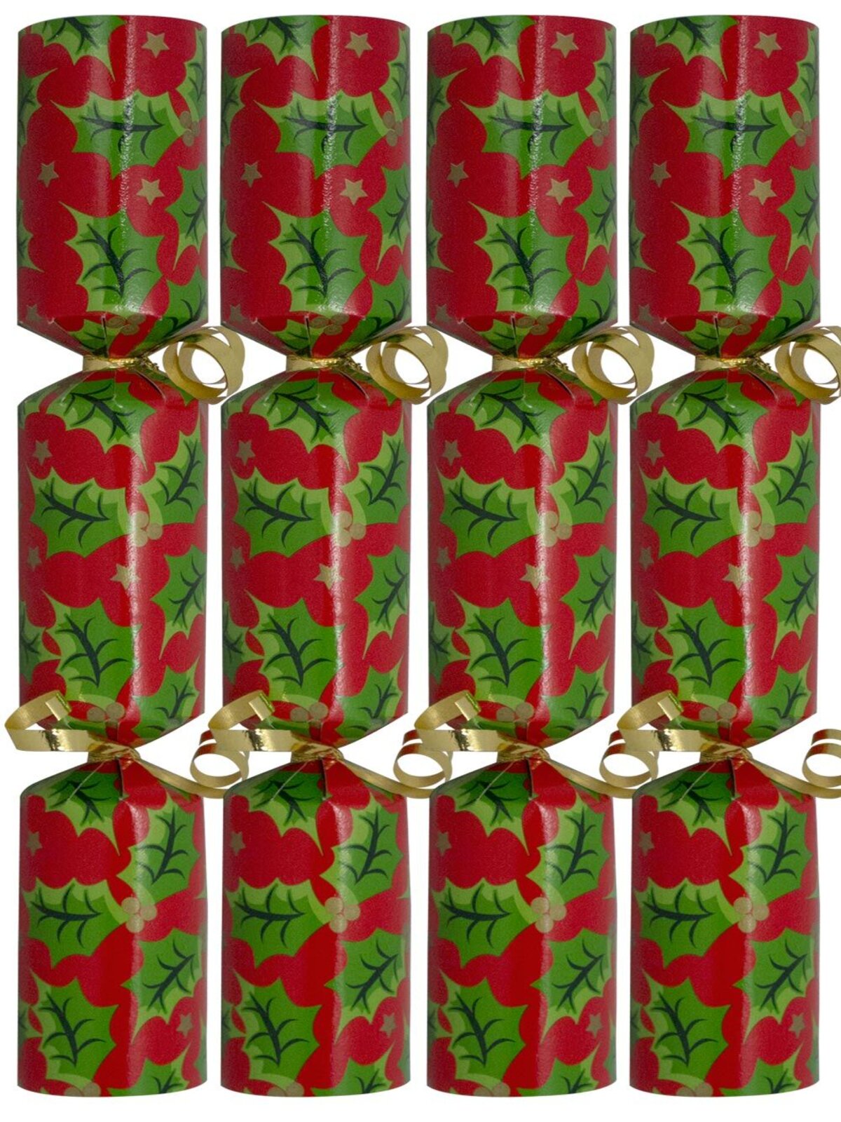 Red With Green Holly Leaf Bon Bons - 50 x 28cm