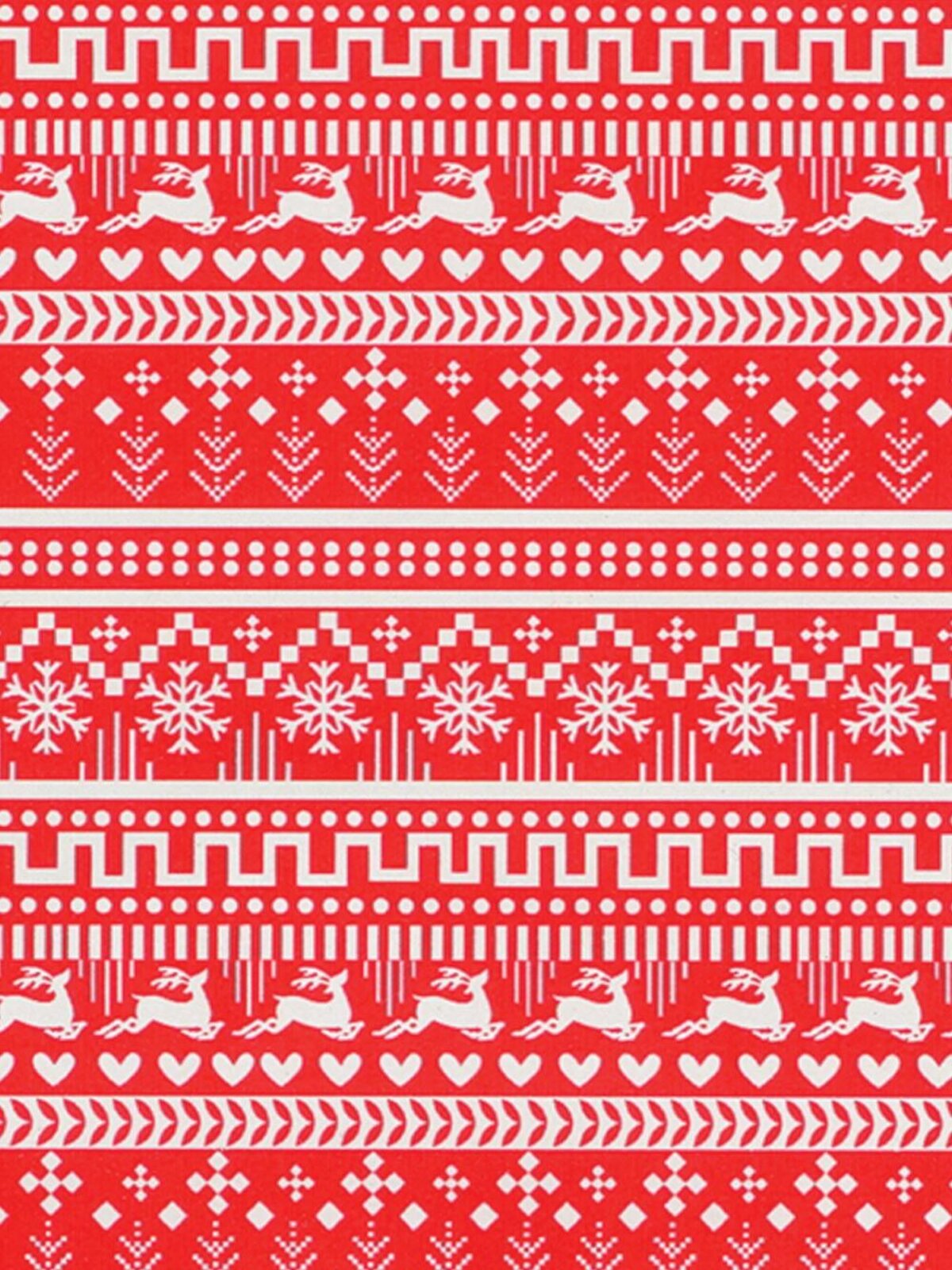 Reindeer, Trees, Snowflakes & Hearts Ornate Gift Wrap Counter Roll - 50m