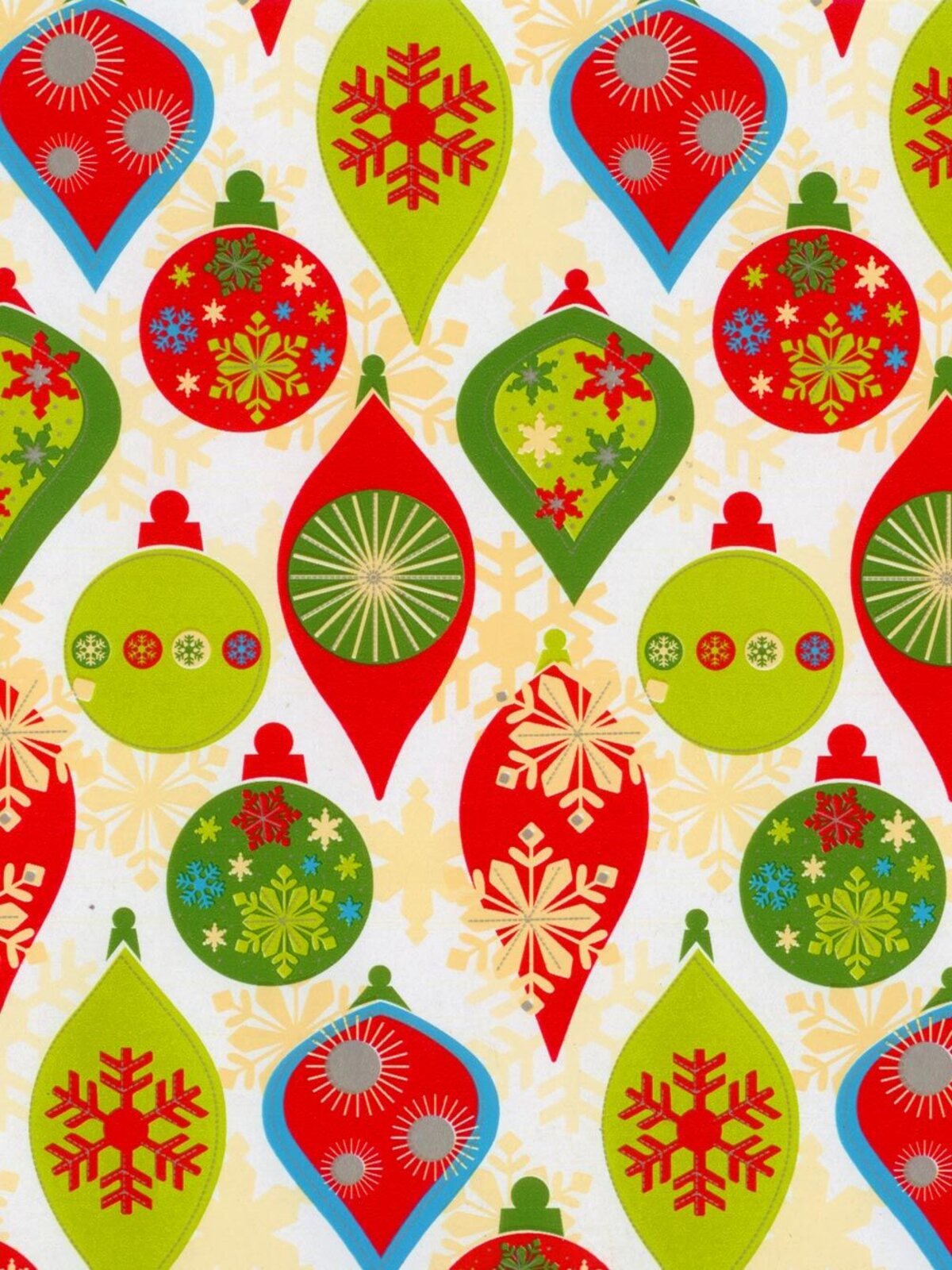 Retro Baubles Gift Wrap Counter Roll - 50m