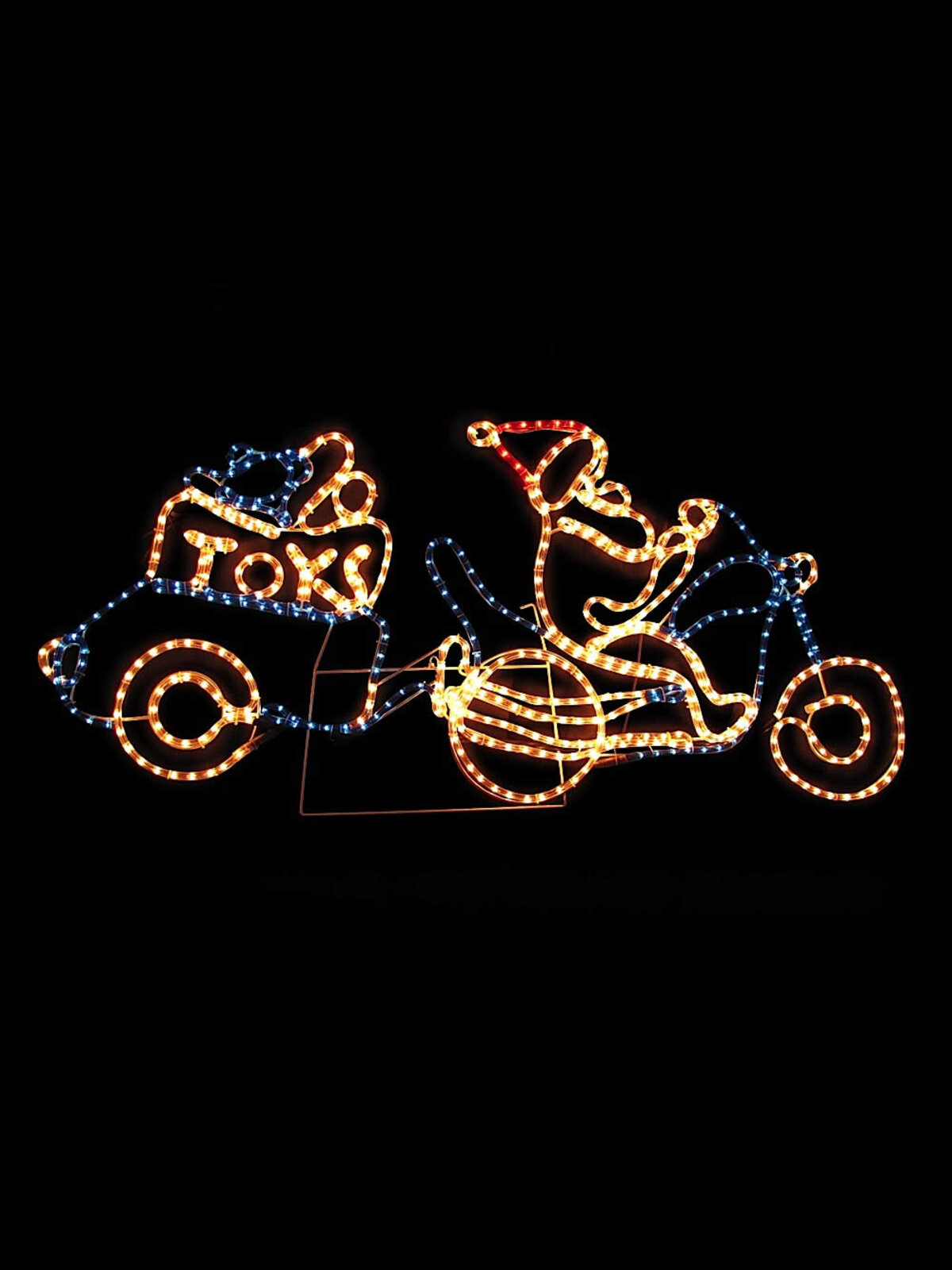 Rope Light Santa On Motorbike With Trailer Light Display - 1.4m