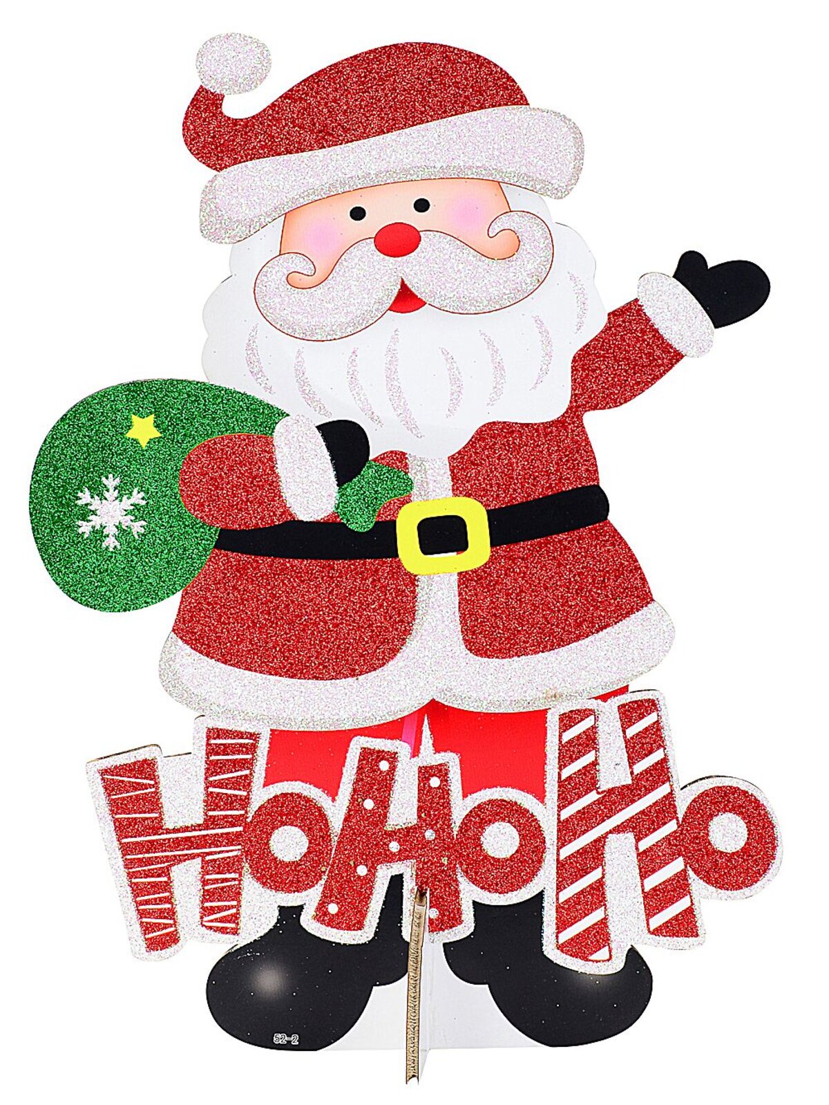 Santa Claus With Christmas Sack Glittered Freestanding Sign | 46cm