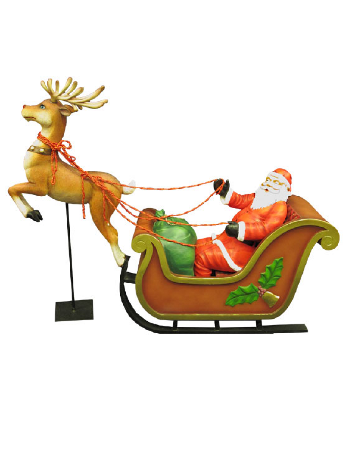 Santa, Sleigh & Reindeer Christmas Decor - 1.2m