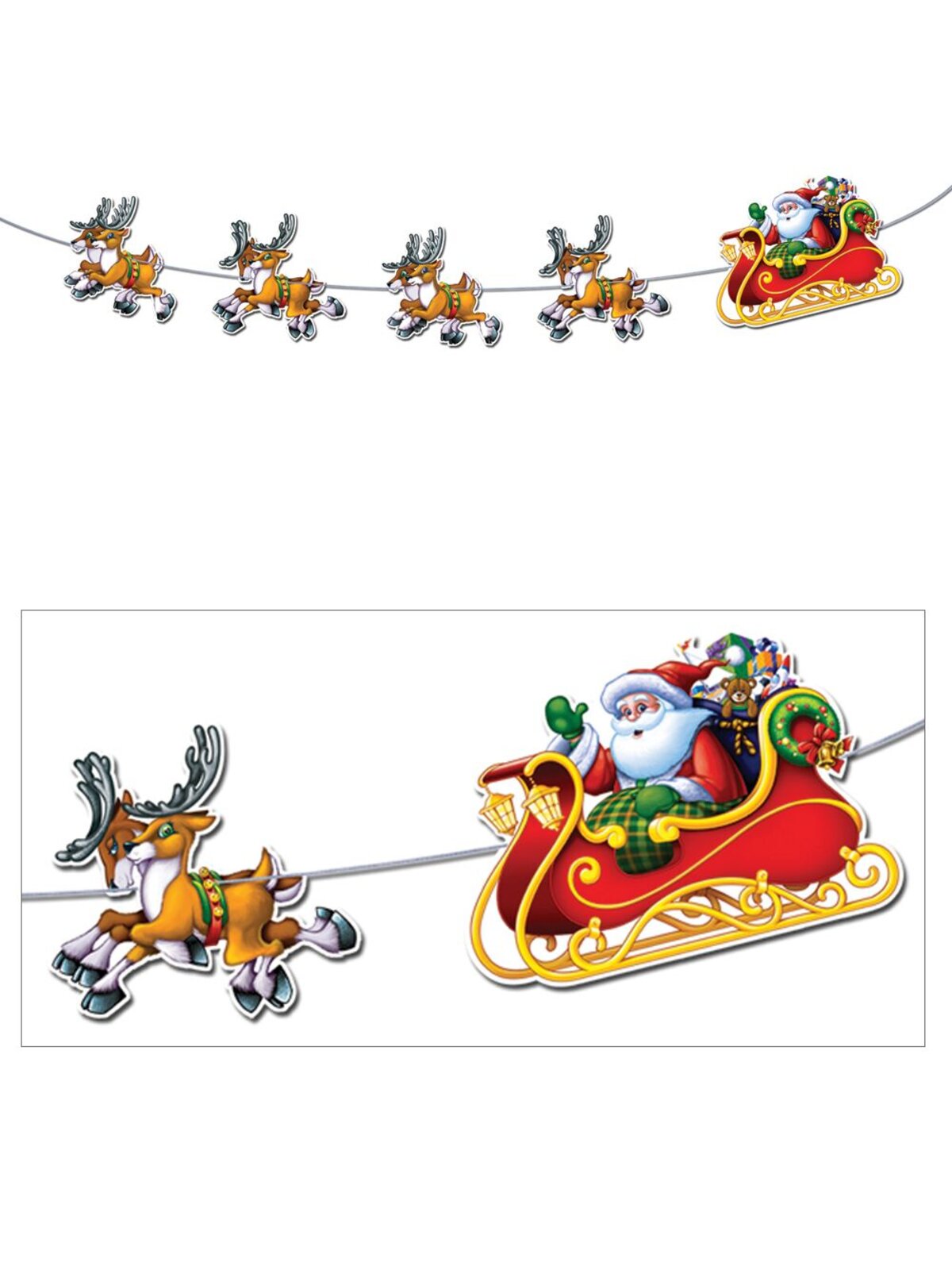 Santa Sleigh & Reindeers Streamer - 2.4m