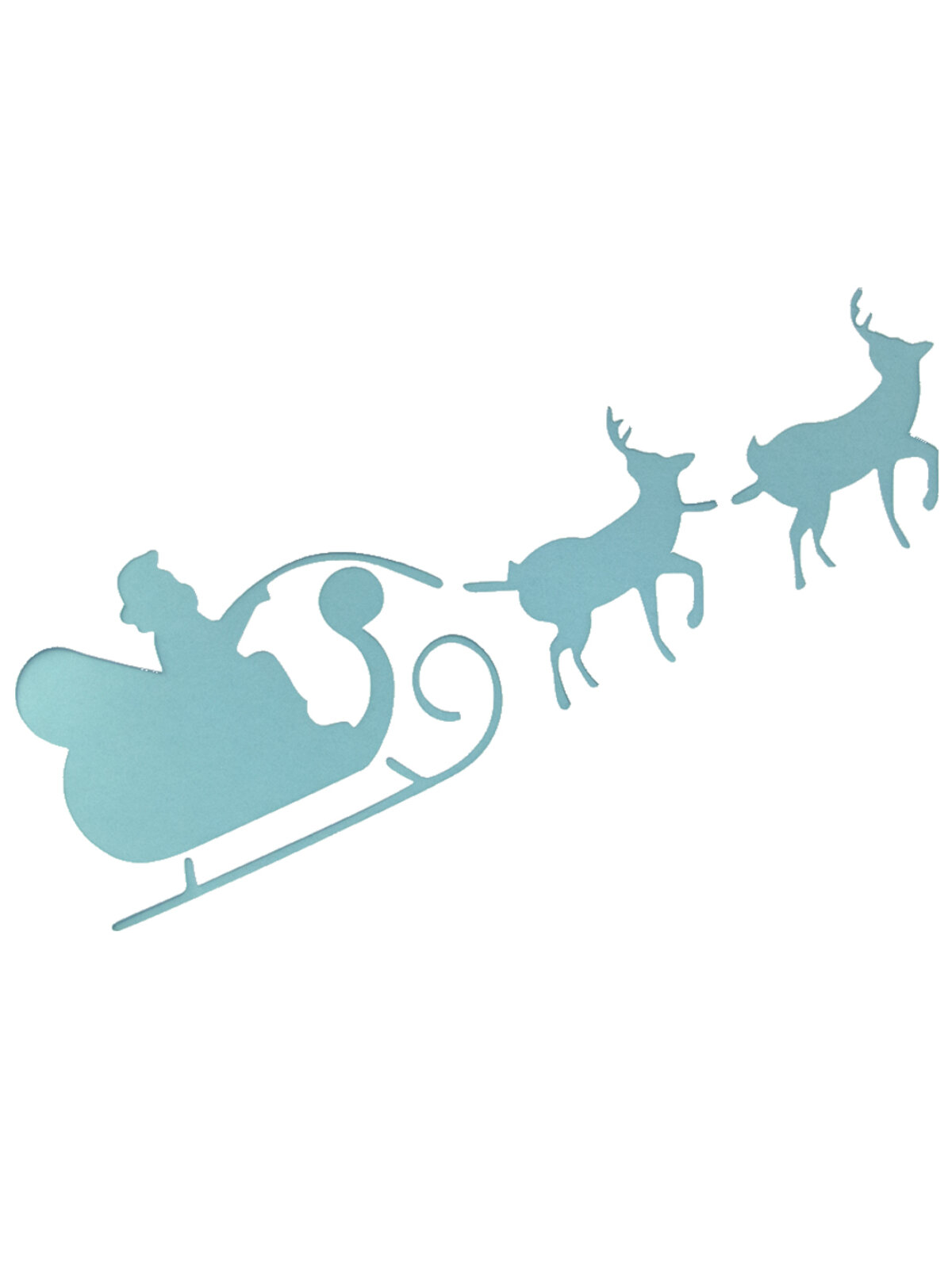 Santa, Sleigh & Reindeers Window Stencil - 35cm