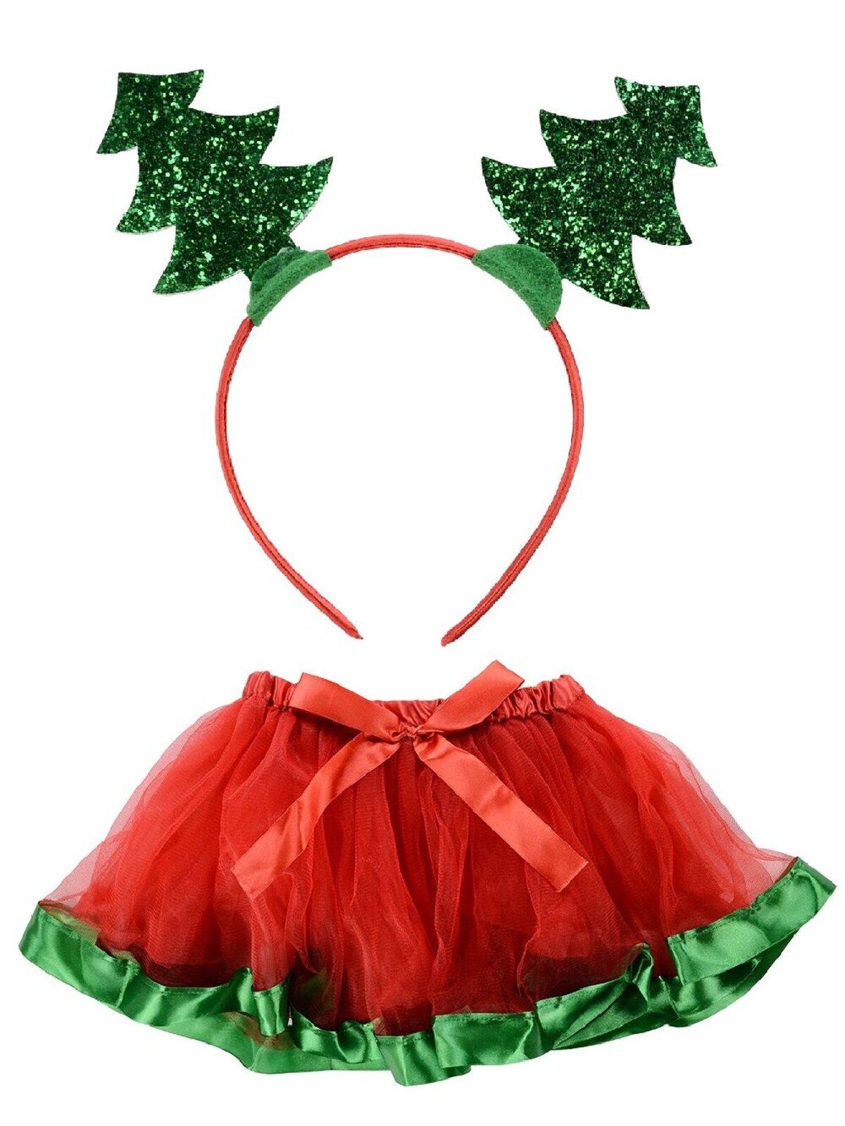 Santa's Little Helper Christmas Tree Tutu & Headband Set | Suits Ages 3-8
