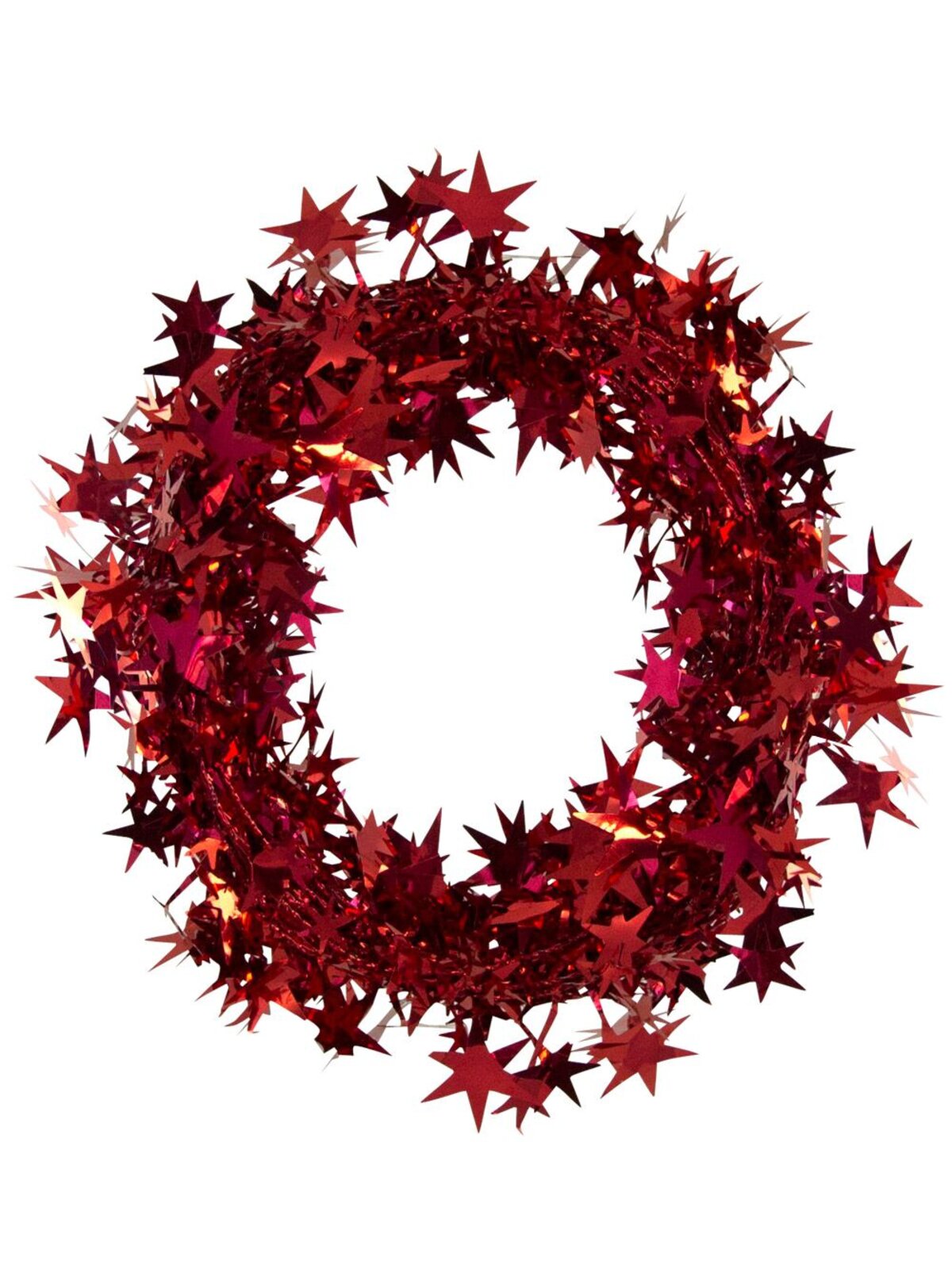 Shiny Red Hexagram Star Timeless Monumental Wired Garland | 7.6m