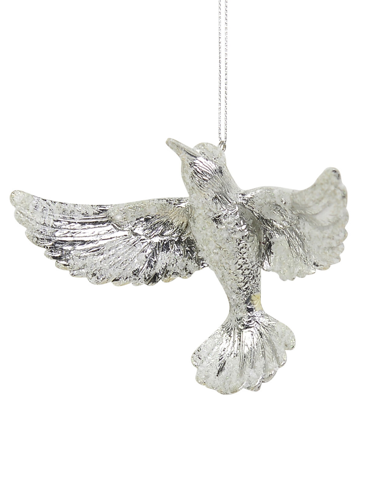 Silver Bird Hanging Ornament - 12cm
