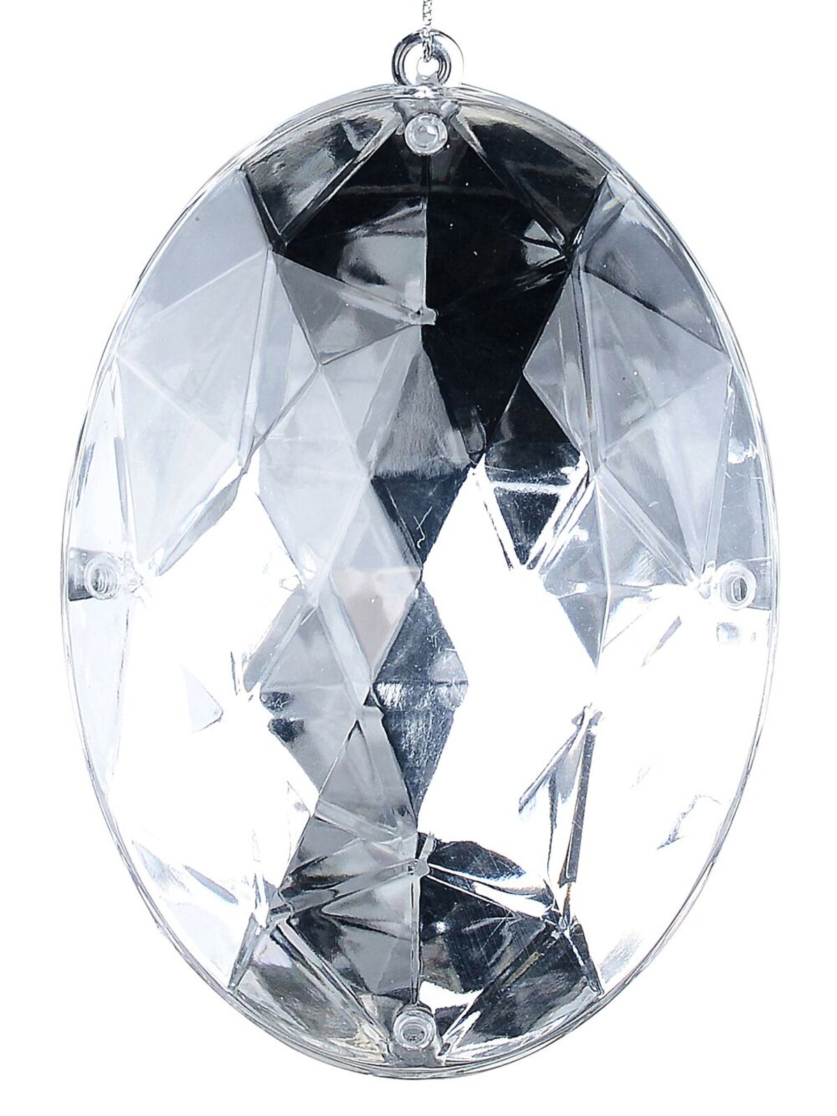 Silver Faceted Oval Jewel Radiant Essential Ornament | 13cm