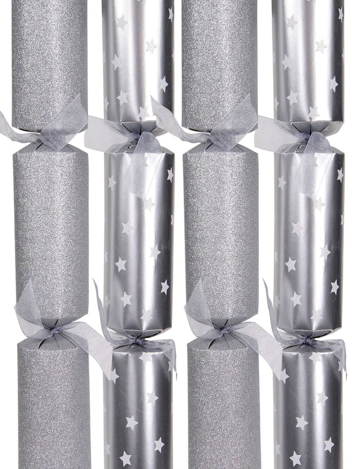 Silver Glitter & Stars Bon Bons - 37cm x 10 Pack