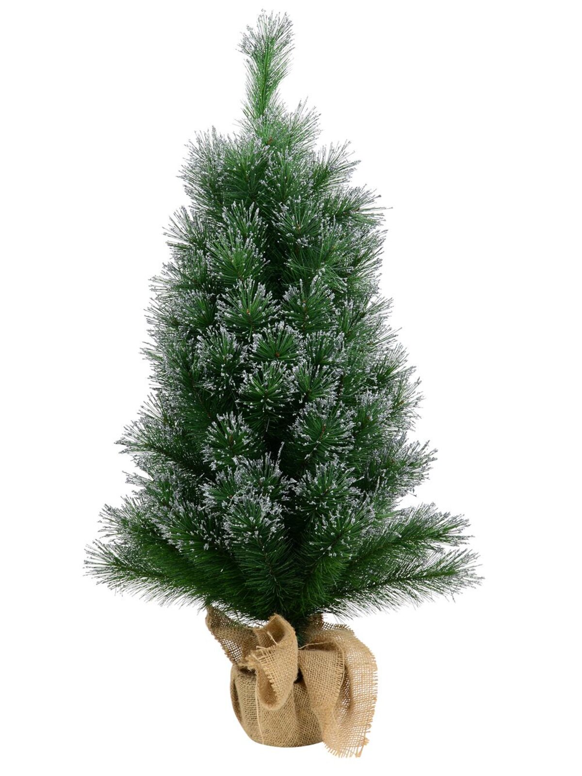 Silver Glittered Needle Tip Pine Tabletop Christmas Tree with 96 Tips - 90cm