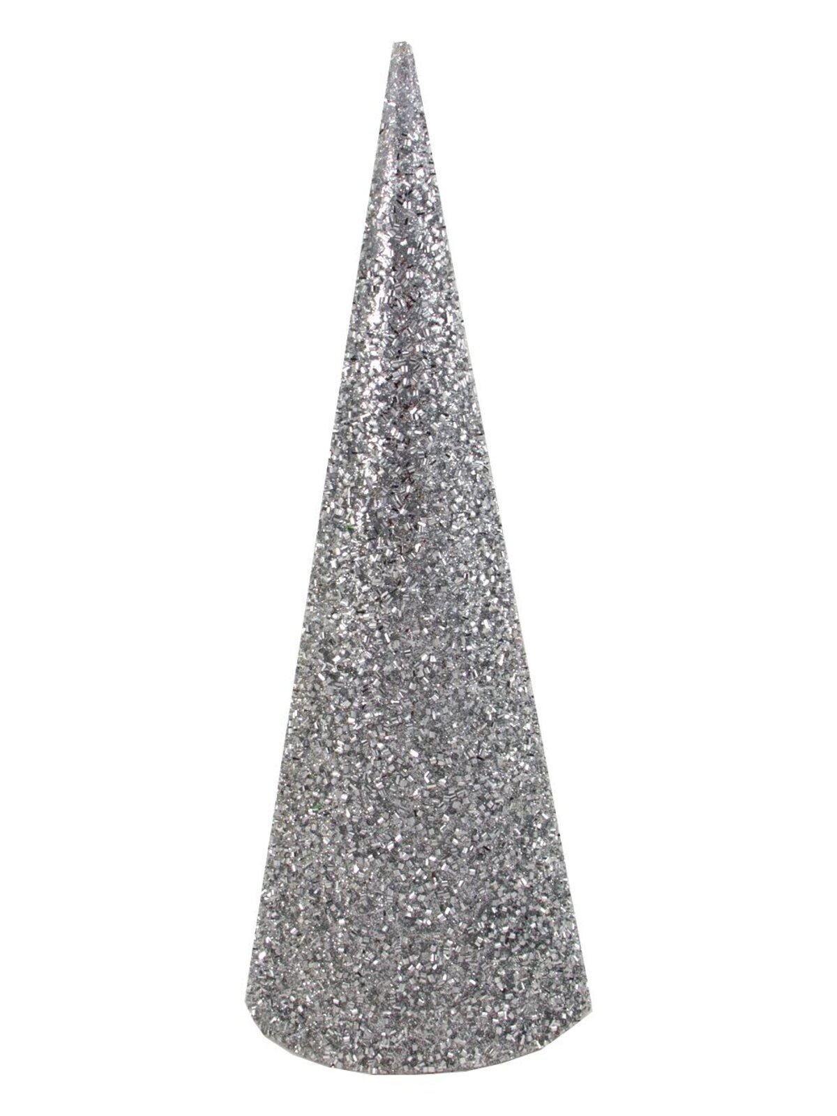 Silver Glittered Table Top Tree With Beads Ornamental Tree - 45cm