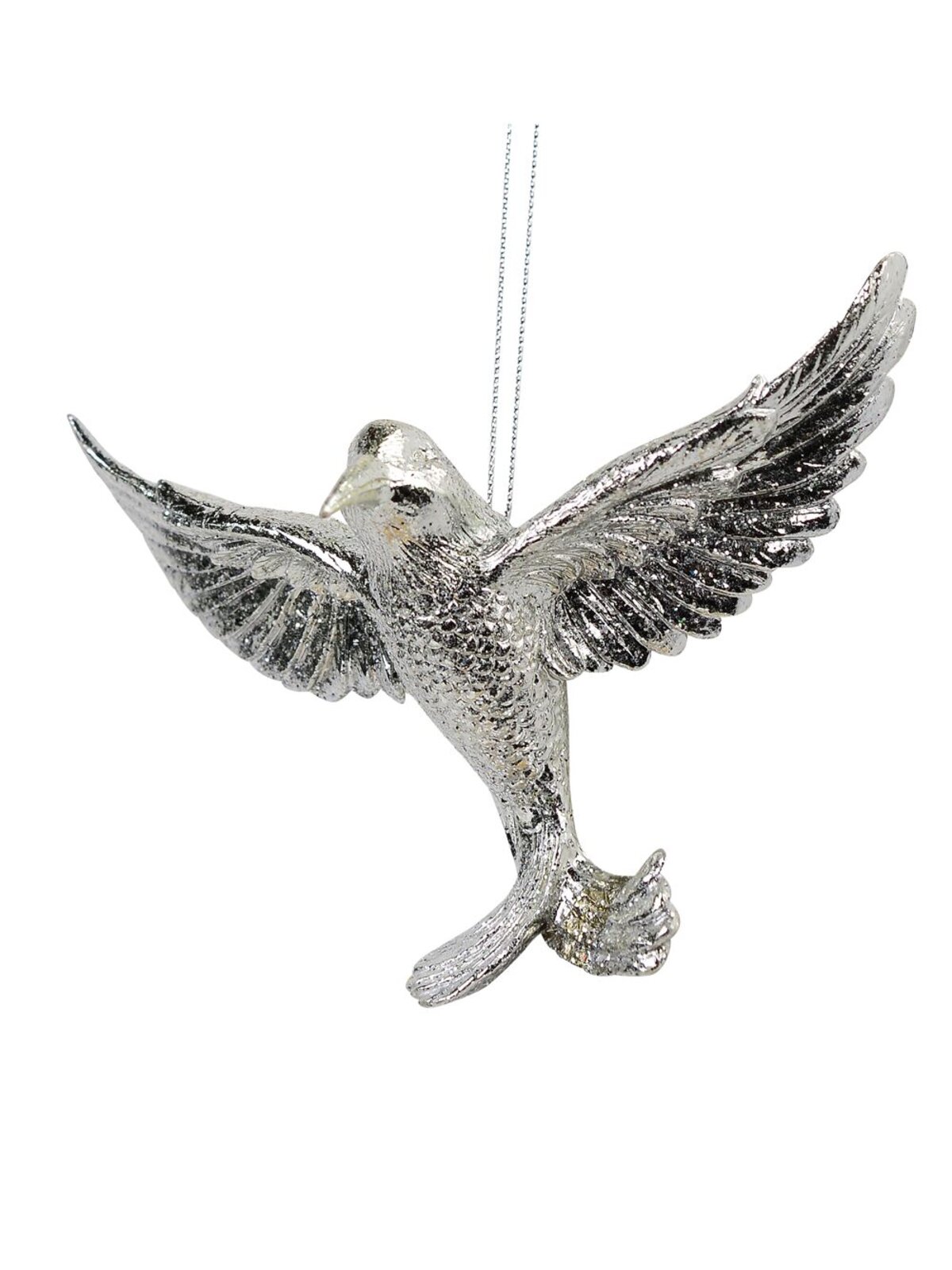 Silver Hummingbird Hanging Ornament - 13cm