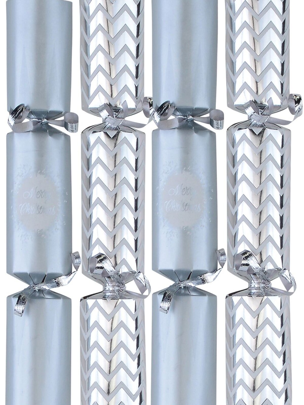 Silver Metallic & Matte Design Christmas Cracker Bon Bons - 6 x 22cm