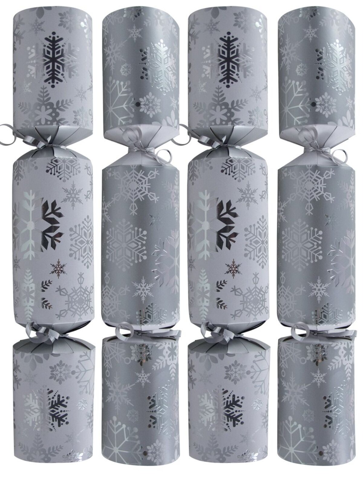 Silver & White Snowflake Bon Bons - 10 x 36cm