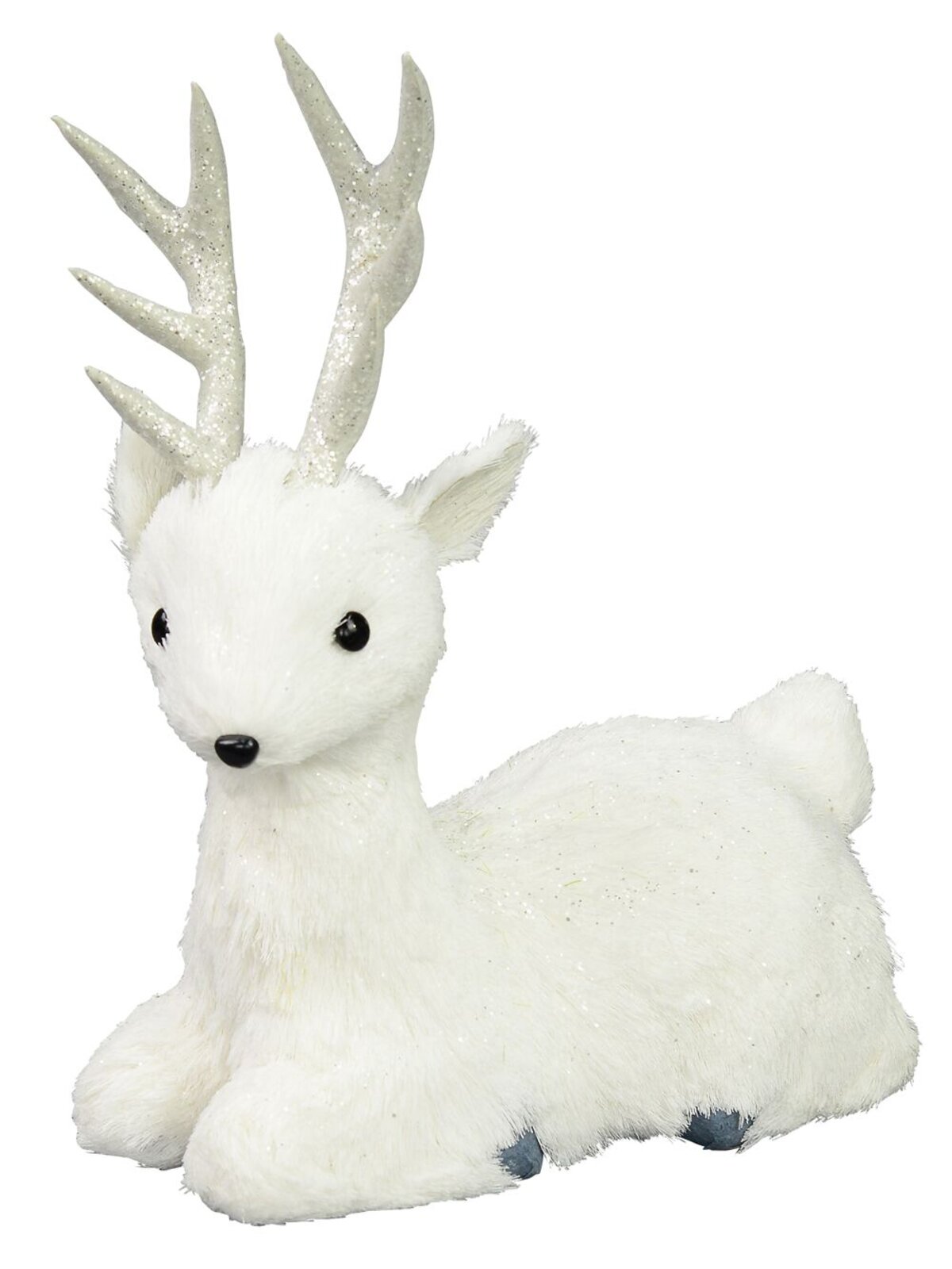 Sitting White Pine Needle Style Reindeer - 27cm