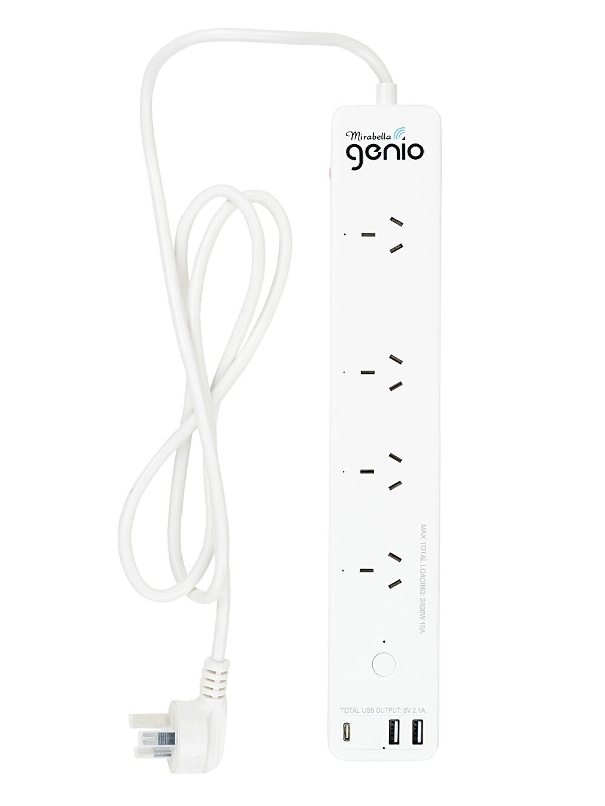 Smart Mirabella Genio WiFi Powerboard | 4 Outlets & 3 USB Ports