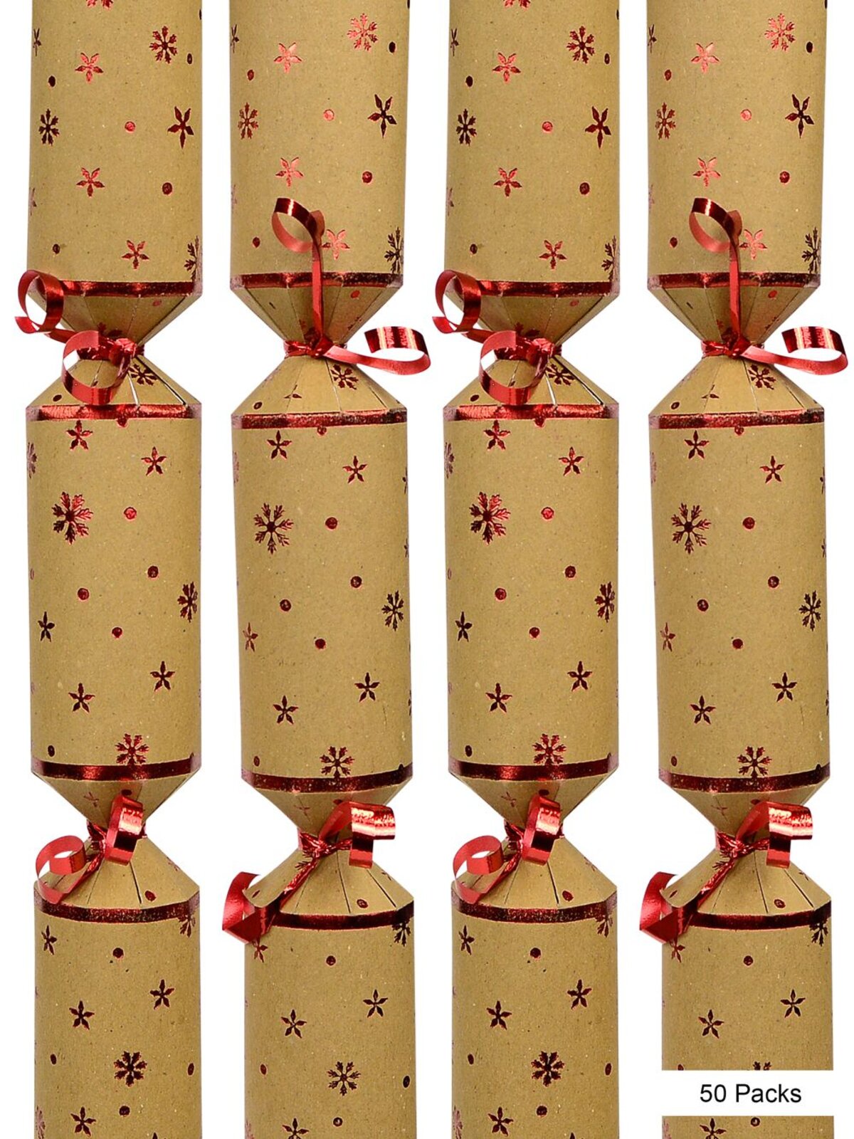 Snowflake & Star Design Craft Paper Christmas Cracker Bon Bons - 50 x 28cm