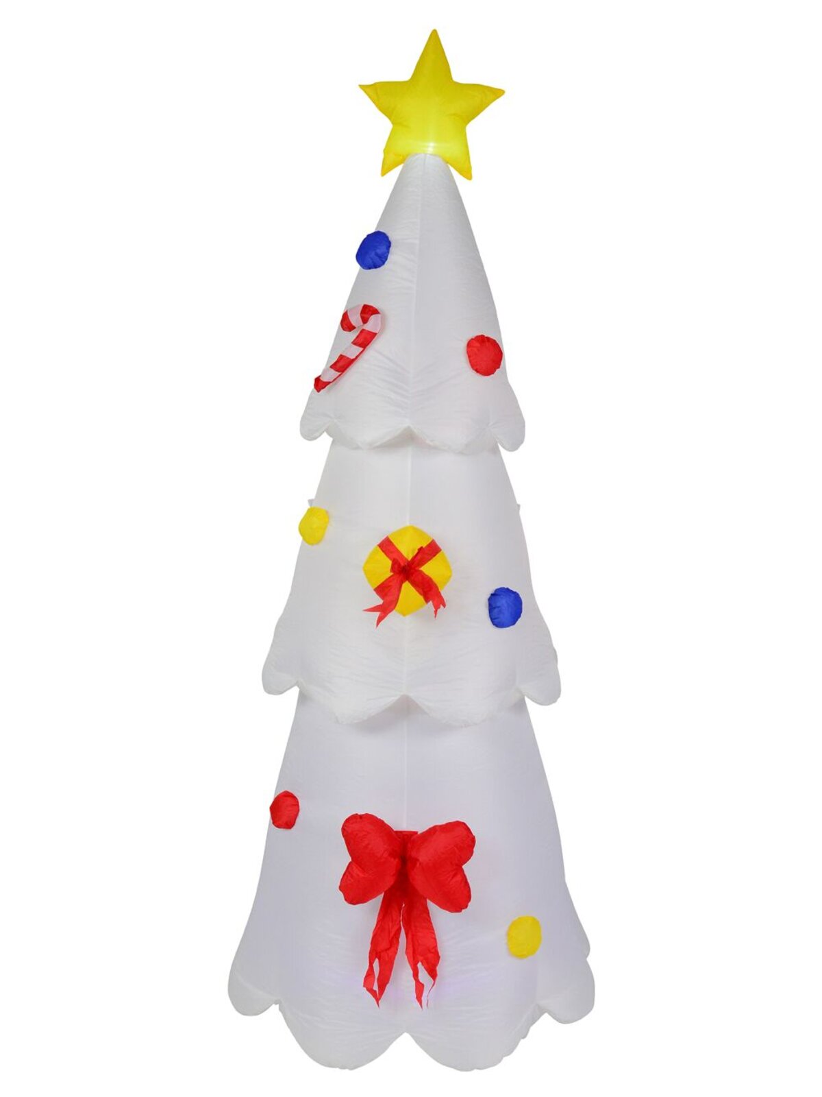 Standing Christmas Tree with Decorations & Multi Coloured Lighting - 2.4m