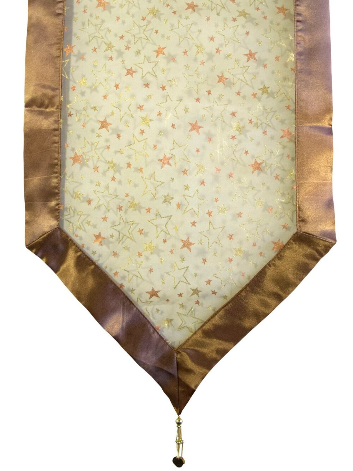 Star Pattern Gold Organza Table Runner - 1.5m