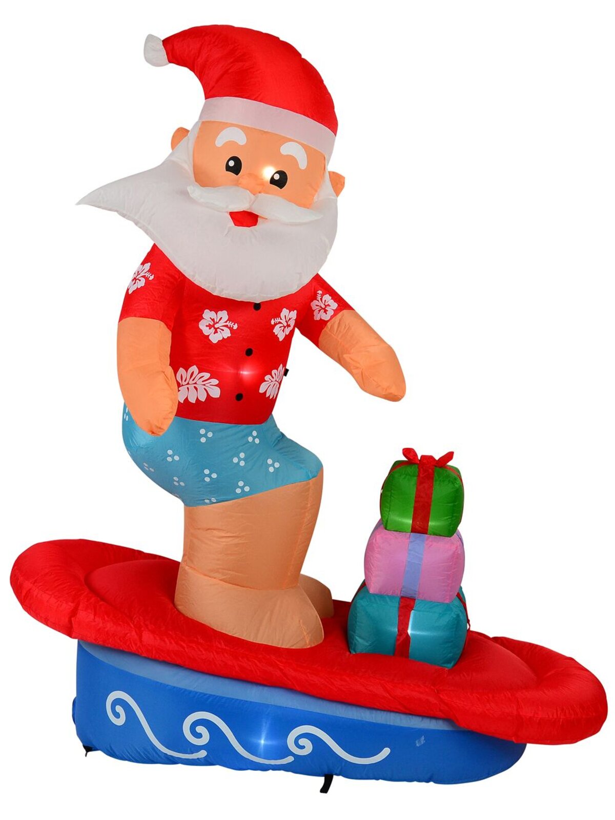 Surfs Up Santa On Surfboard Illuminated Christmas Inflatable Display - 1.8m