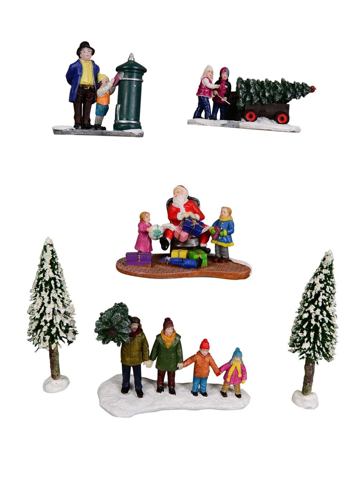 Traditional Getting Ready For A Winter Christmas Figurine Set - 6 Piece Set