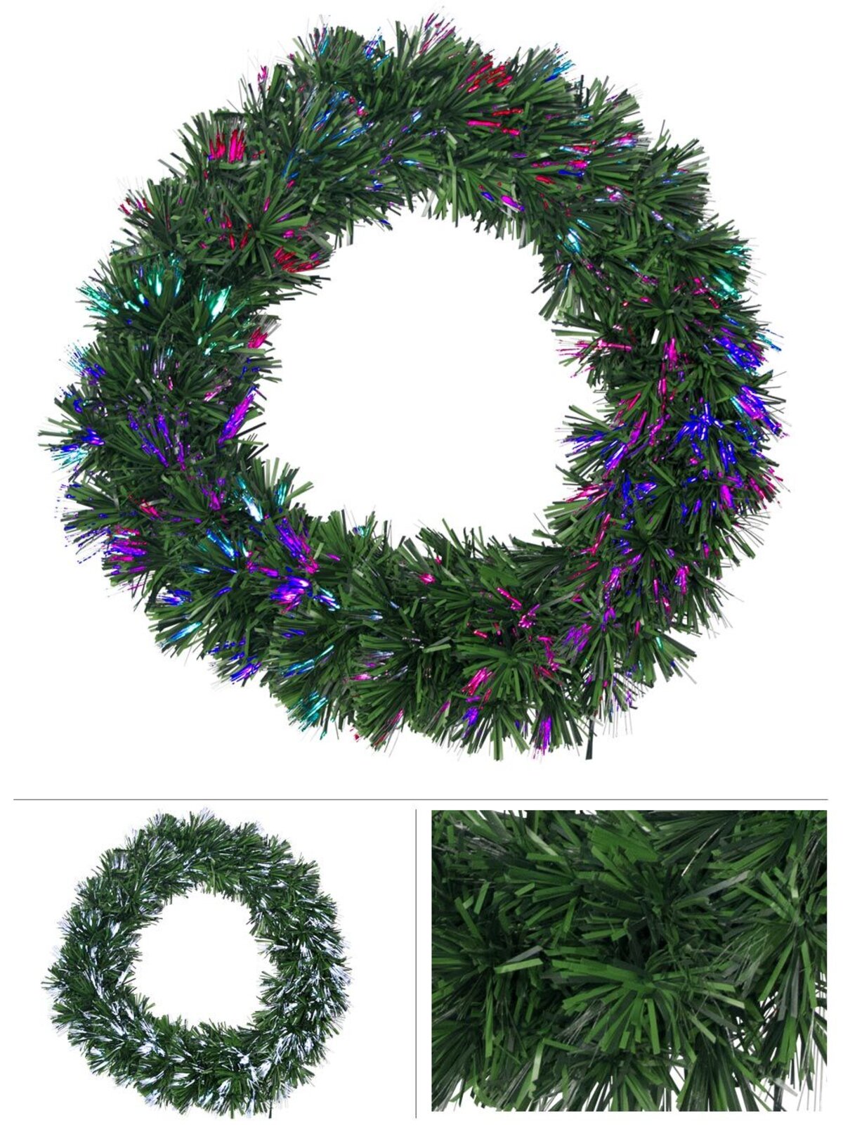 Vibrant LED Multi Colour & Cool White Wreath - 60cm