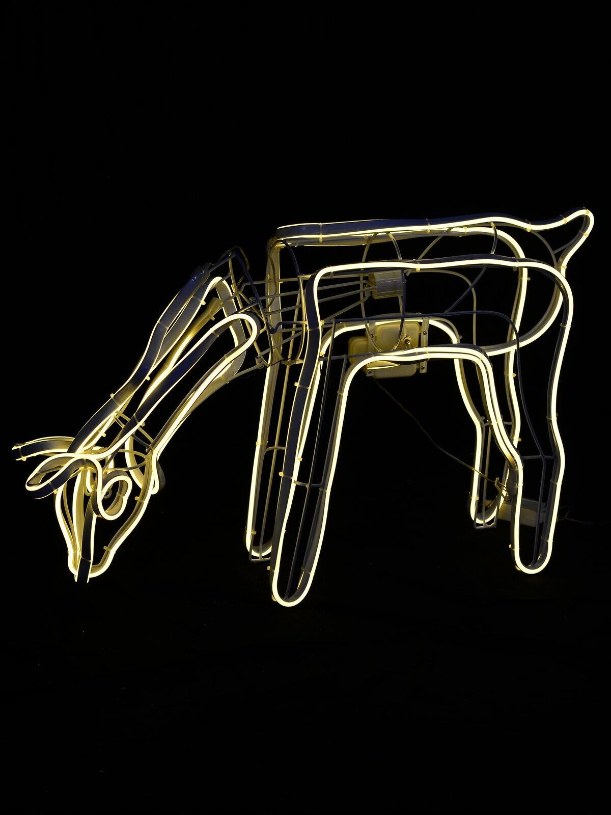 Warm White Animated Grazing Reindeer Neon Christmas Light Display - 77cm