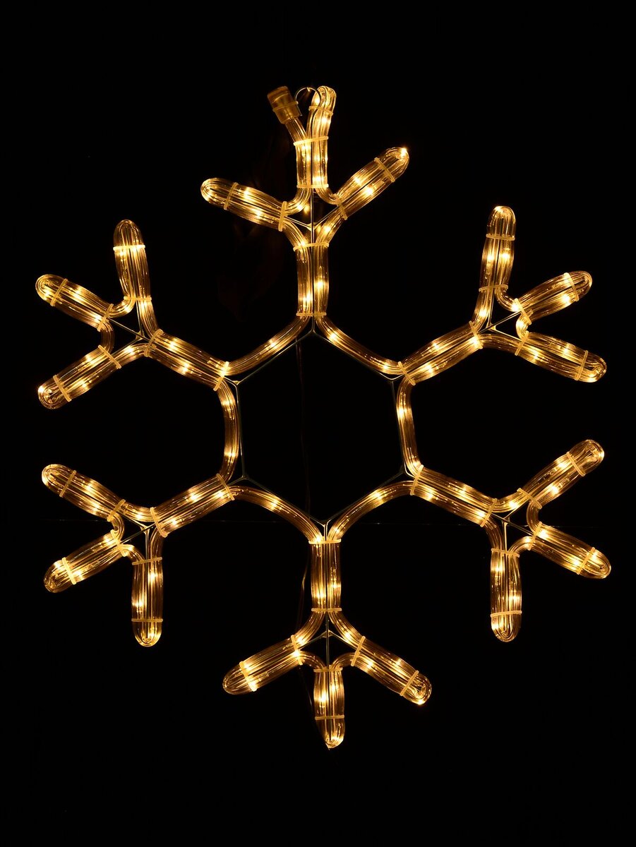 Warm White LED Branched Star Snowflake Rope Light Silhouette - 50cm