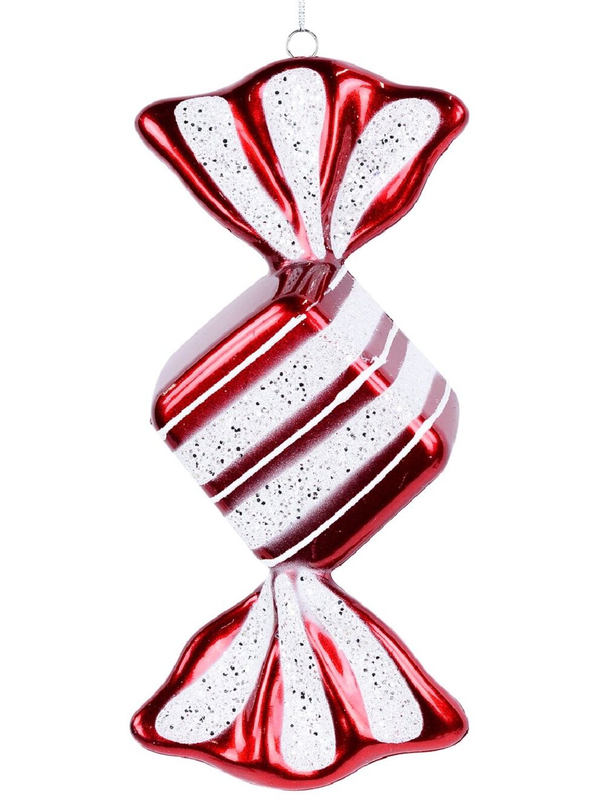 Whimsical Red & White Wrapped Lolly Grand Display Ornament | 19cm