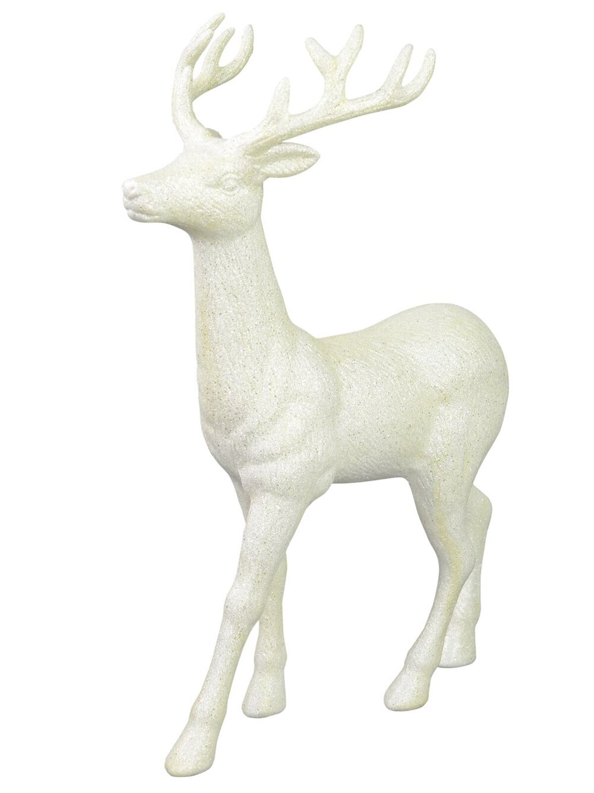 White & Iridescent Glittered Standing Christmas Reindeer Ornament - 45cm