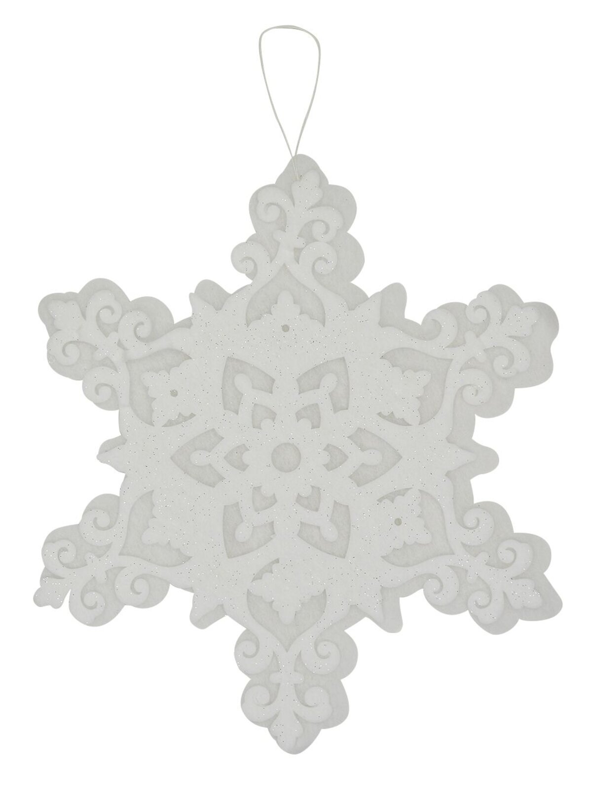 White Snowflake Dacron Hanging Motif - 40cm