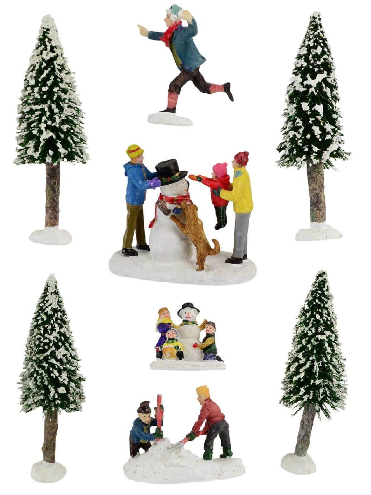 Winter Christmas Fun on Ice & Snow Christmas Village Figurines - 8 Piece Set