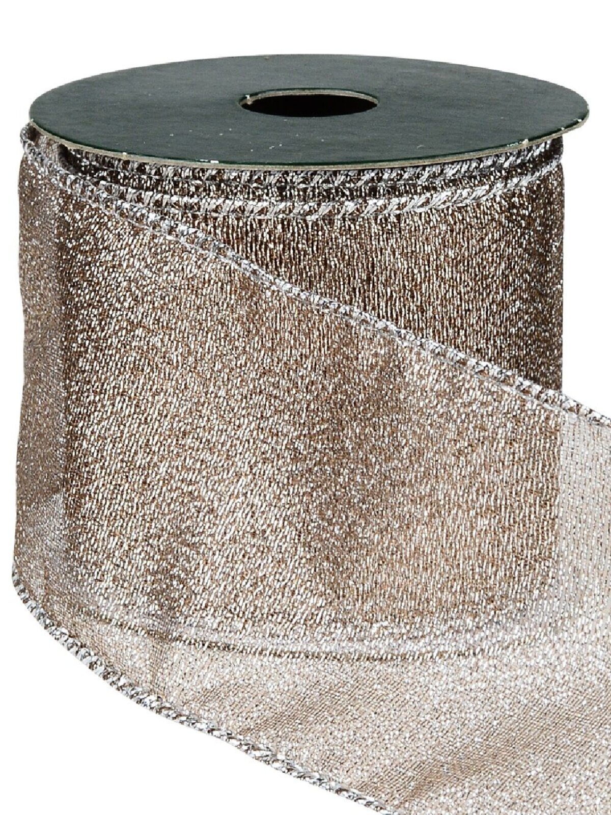 Wired Pink Sheer Ribbon With Silver Glitter Highlights | 3m x 63mm