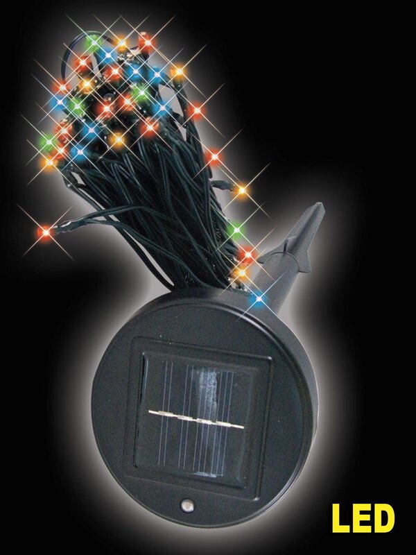 100 Multi Colour LED Bulb Solar Lights - 10m