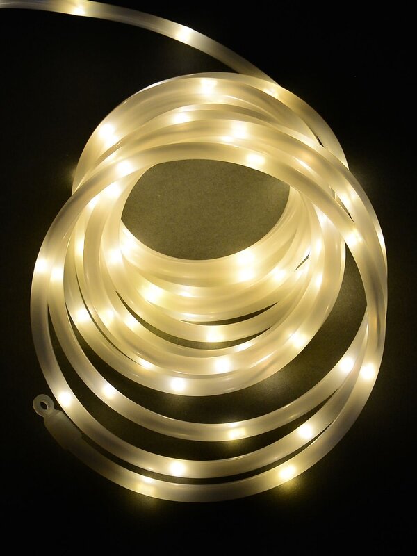 100 Warm White LED Frosted Case USB Snake Rope Light - 5m