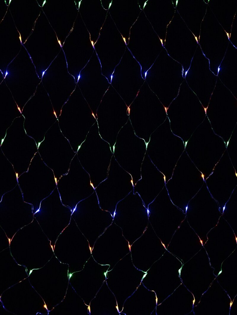 1024 Multi Colour LED Hybrid Solar & Electric Net Lights With Timer | 4m x 4m