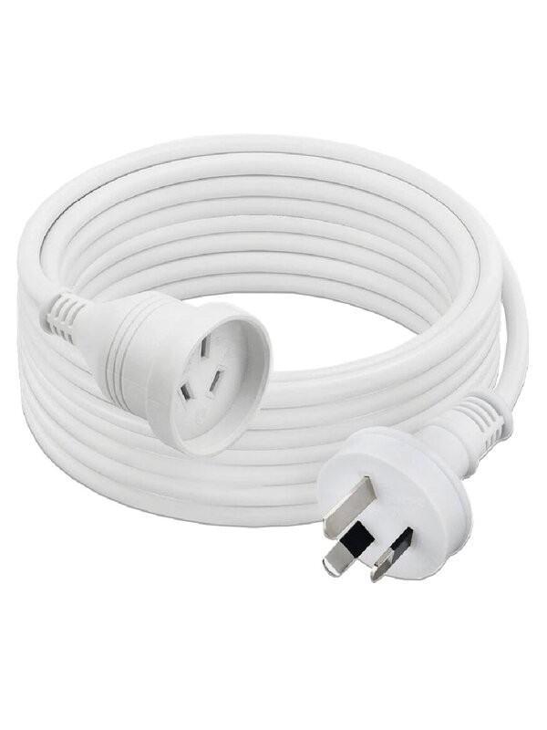 10m White Sansai Indoor Extension Cord | Extra Long Heavy Duty Power Lead