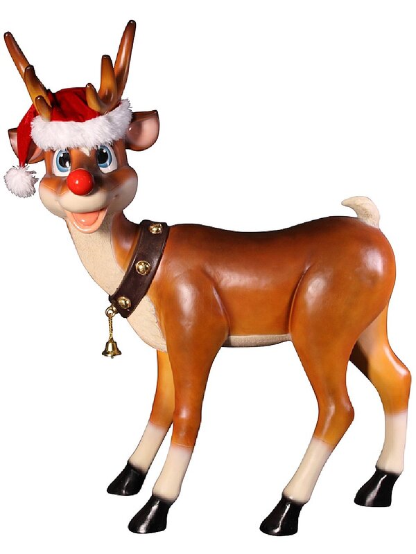 1.1m Cute Standing Reindeer Life Size Resin Christmas Ornament
