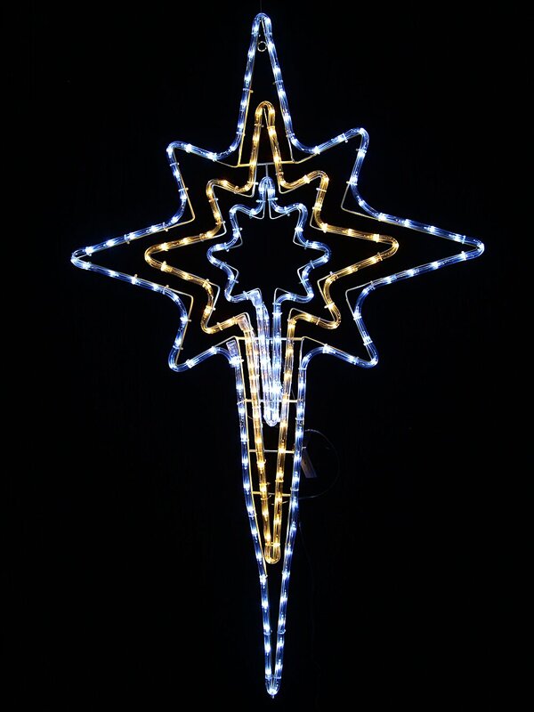1.1m Dynamic Star Of Bethlehem Outdoor Cool & Warm White LED Light Display